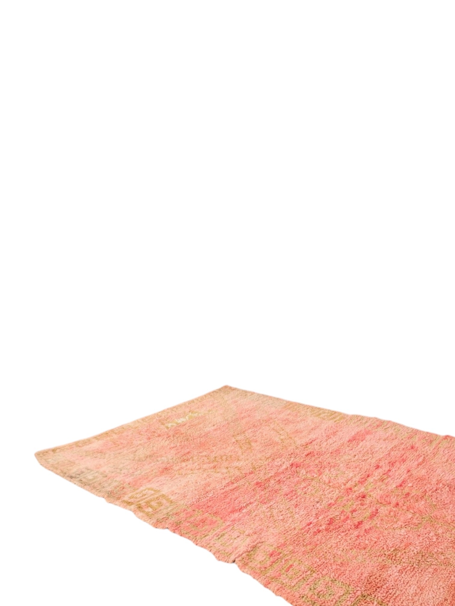 Vintage Moroccan Boujaad Rug | 251cm x 159cm - Blush Pink & Olive