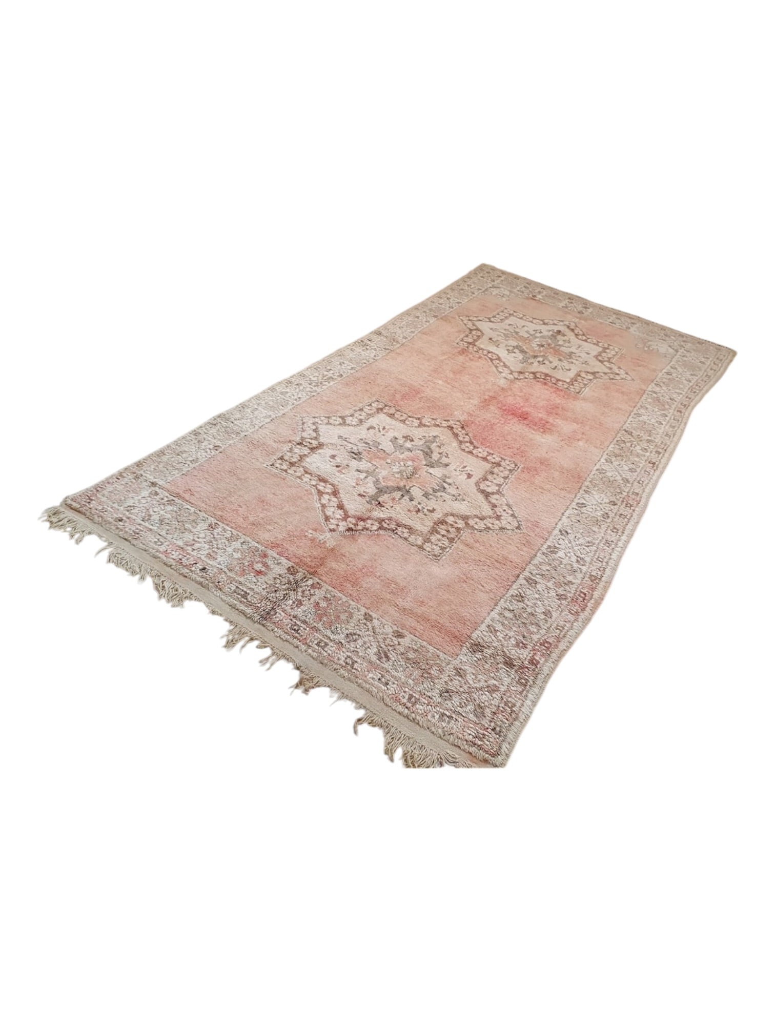 Vintage Moroccan Rug | 370cm x 168cm - Vintage Pink Boujaad