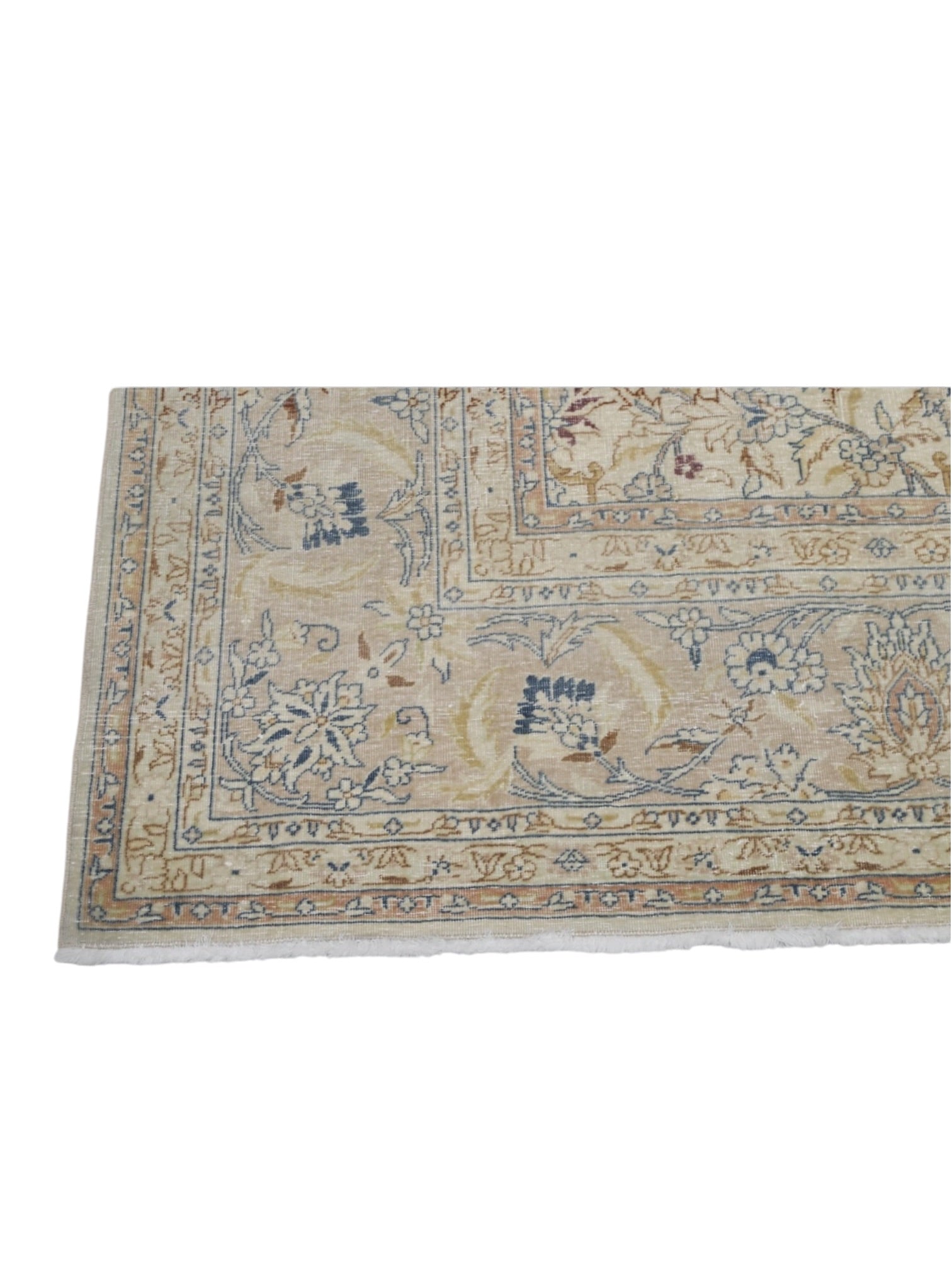 Rare 1950s Vintage Turkish Rug - Château Bleu Oushak (352cm x 250cm)