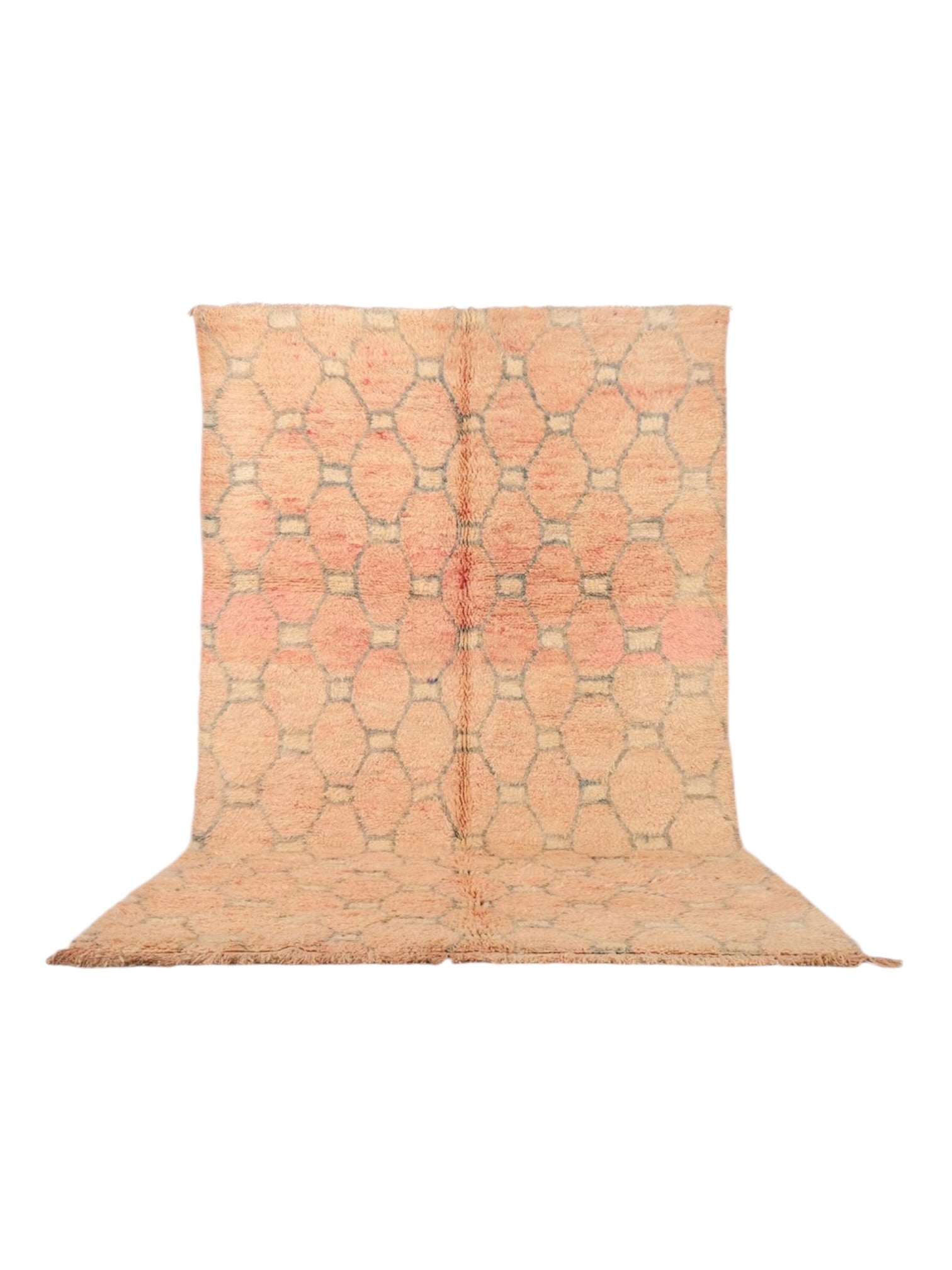 Vintage Moroccan Rug | 305cm x 186cm - Honeycomb Peach Boujaad