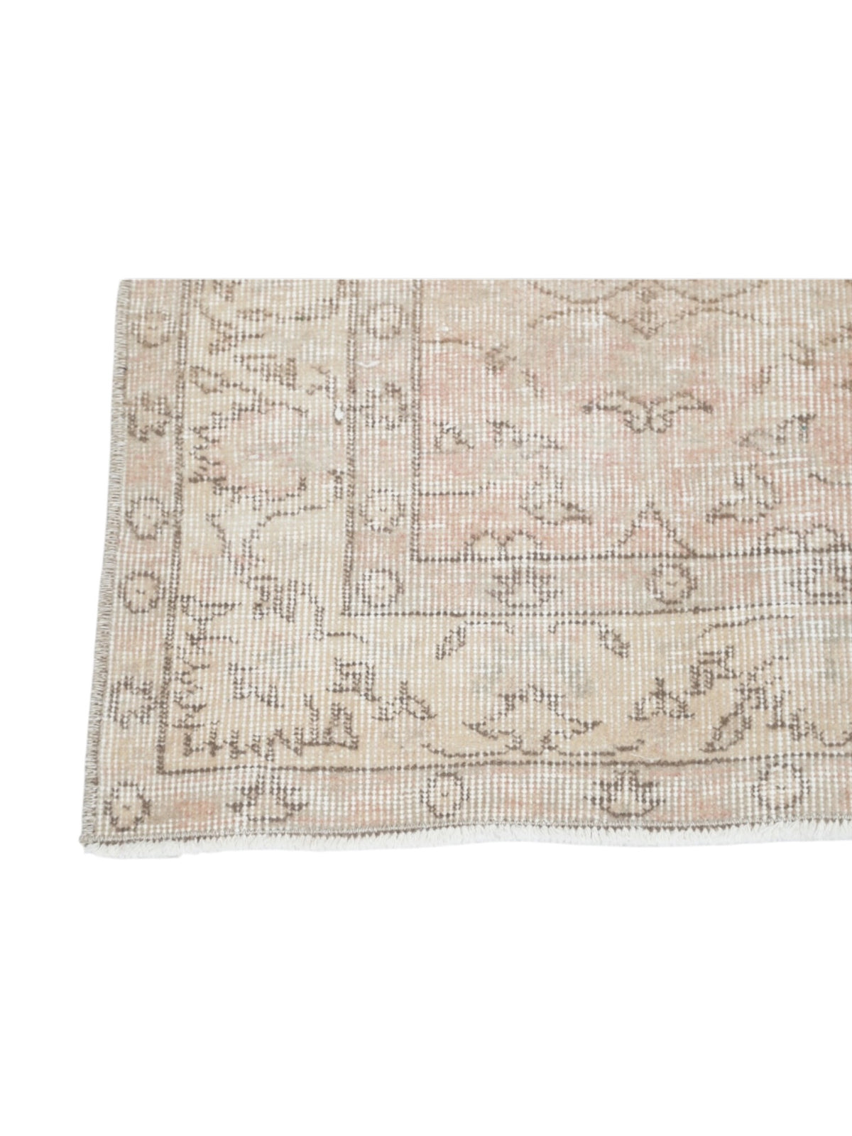 Vintage Turkish Rug - Pink Flowers Oushak (197cm x 120cm)