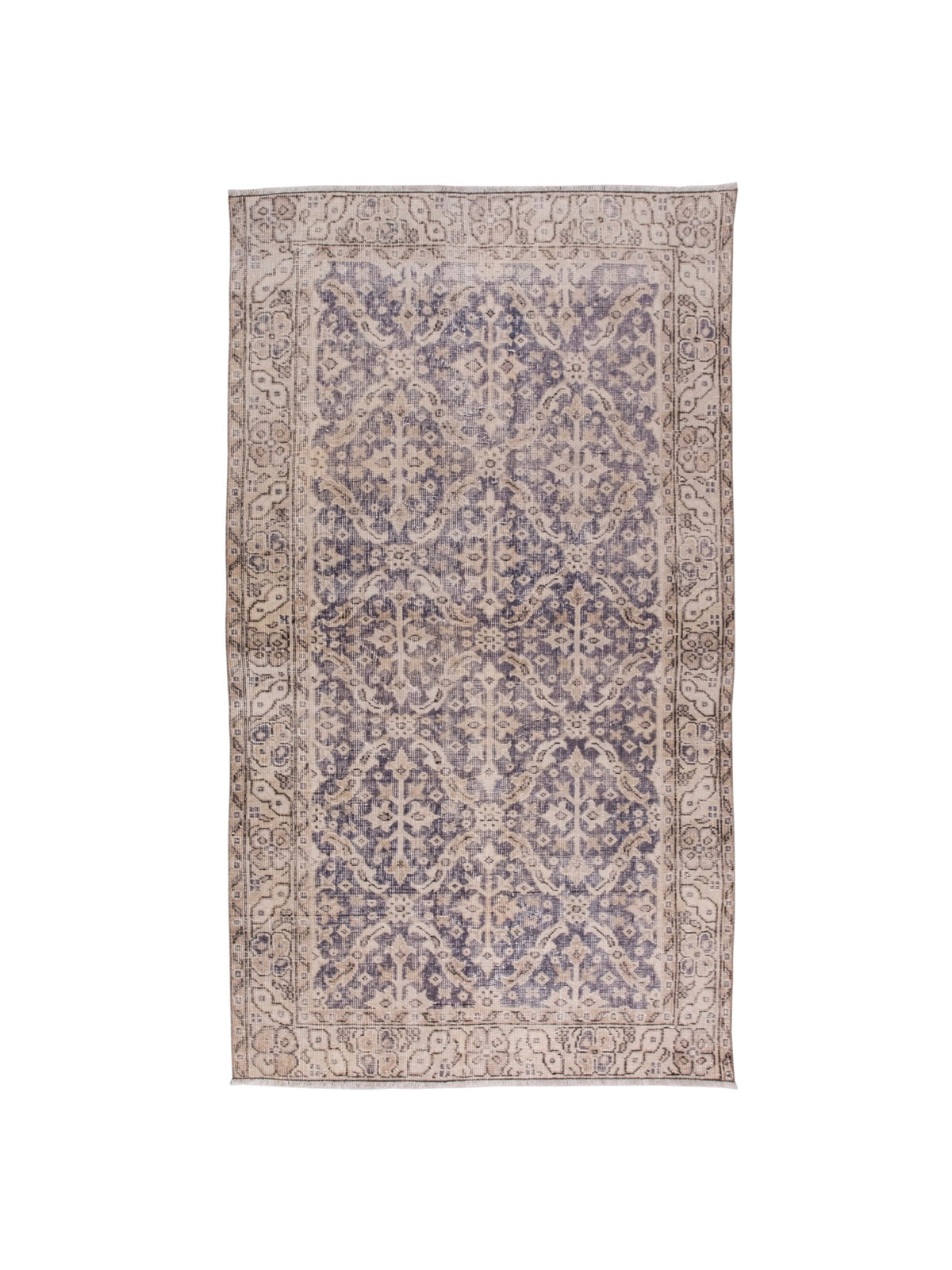 Vintage Turkish Rug | Blue Reverie Oushak - (192cm x 116cm)