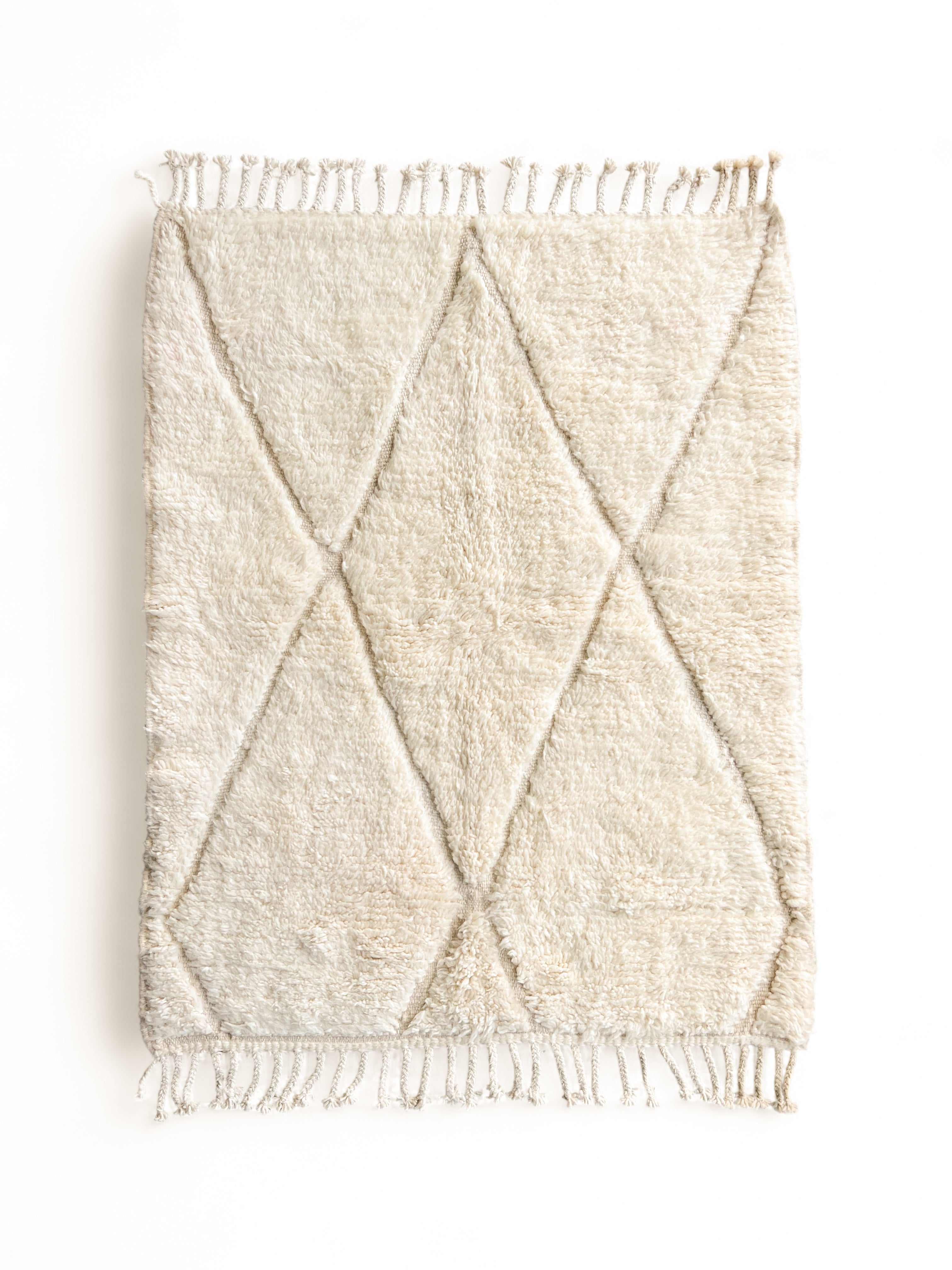 Original Moroccan Beni Ourain Wool Rug - Solène 01 (100cm x 150cm)