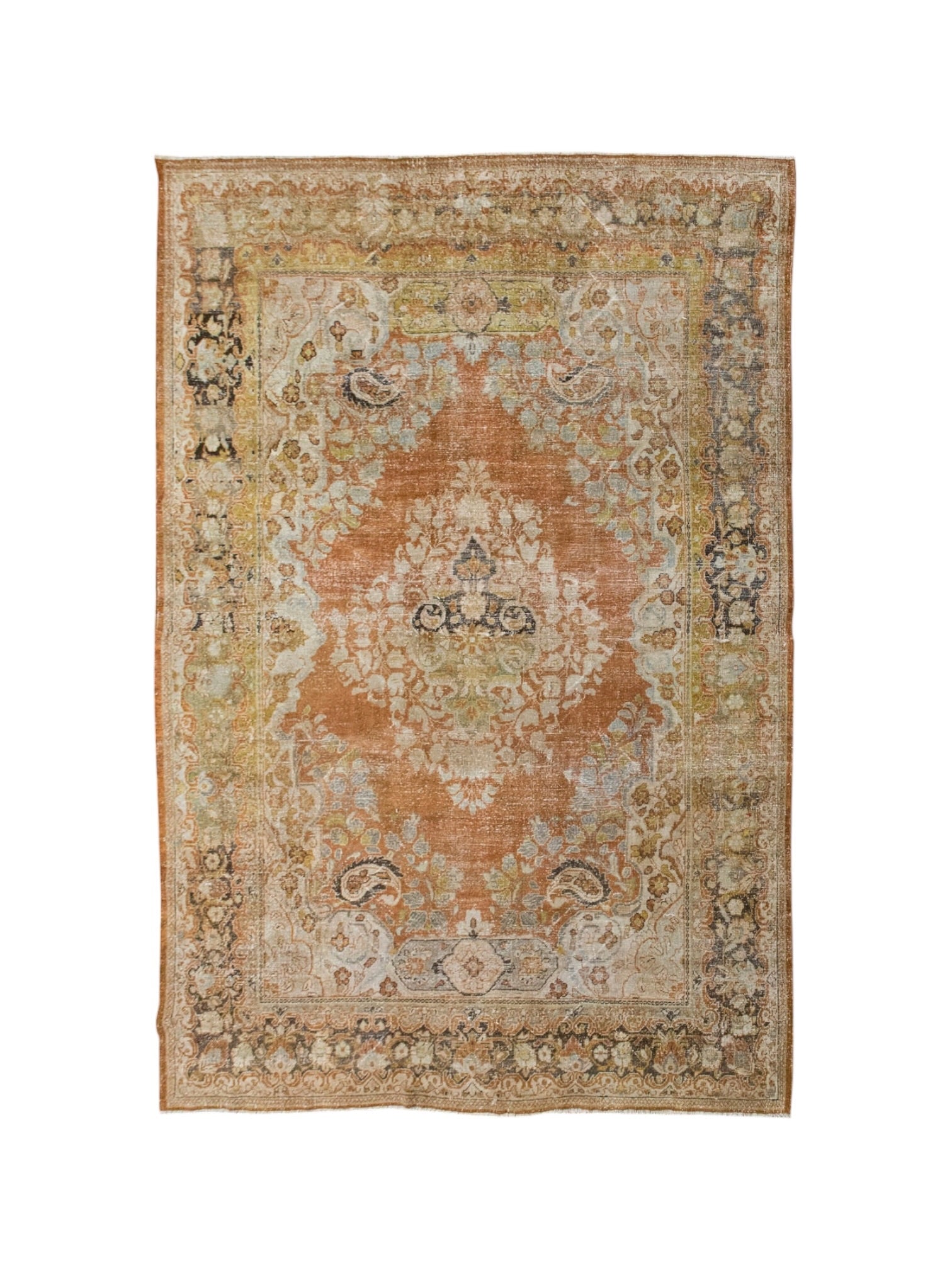 Vintage Turkish Oushak Rug - Terracotta Garden (314cm x 210cm)