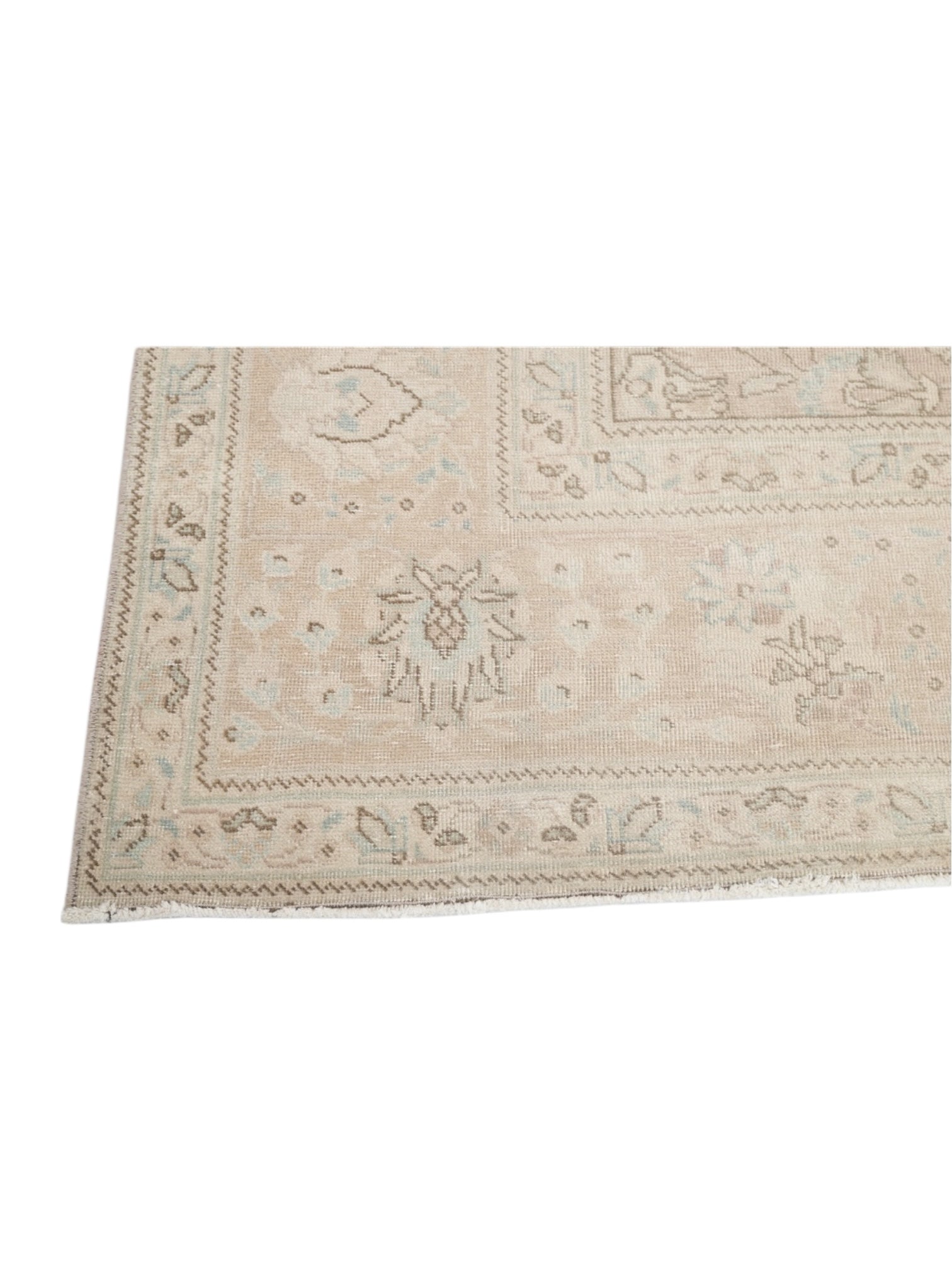 Oversized Neutral Vintage Turkish Rug - Jardin Blush Oushak (384cm x 303cm)