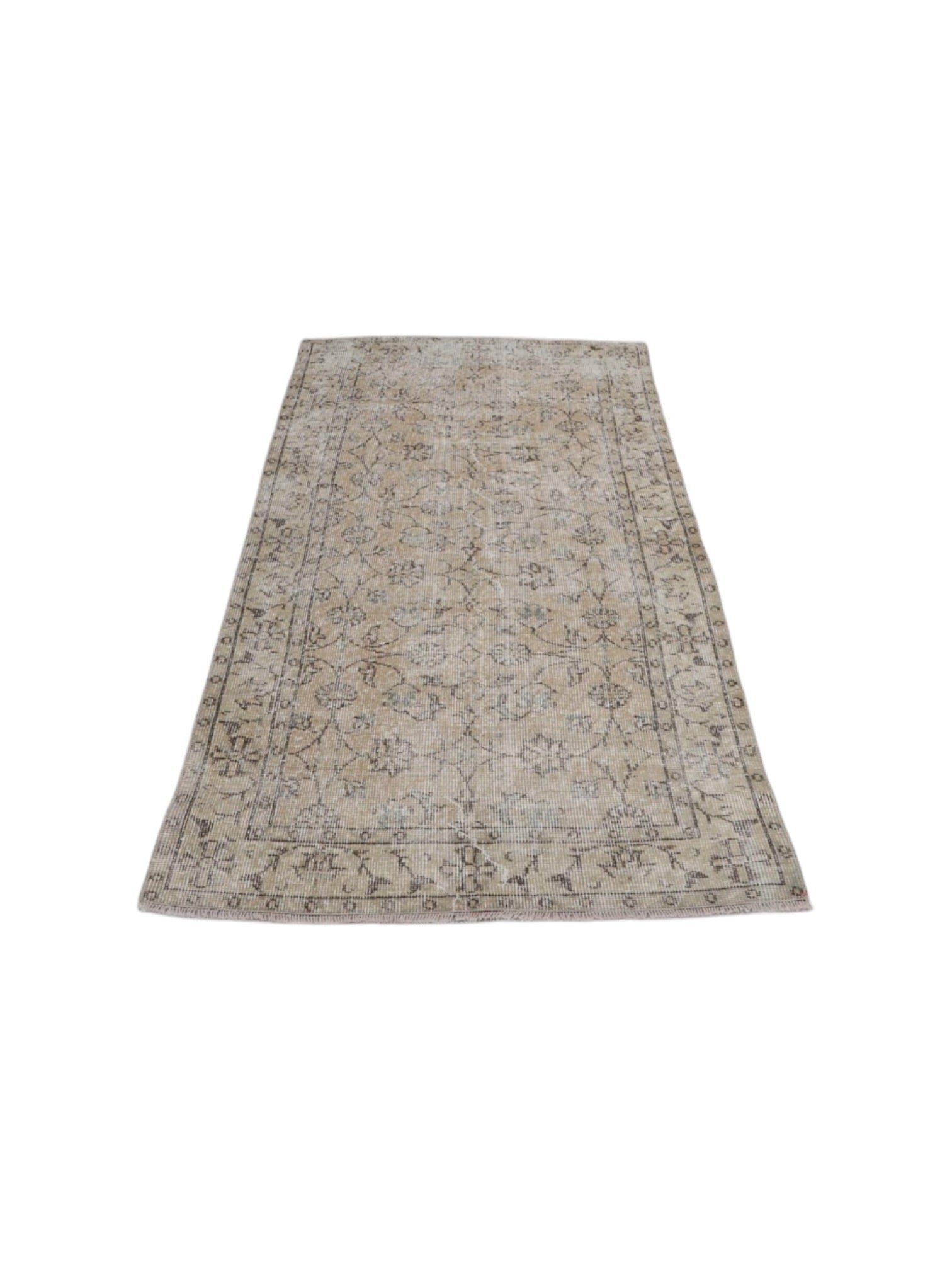 Vintage Turkish Rug - Floral Oushak (198cm x 93cm)