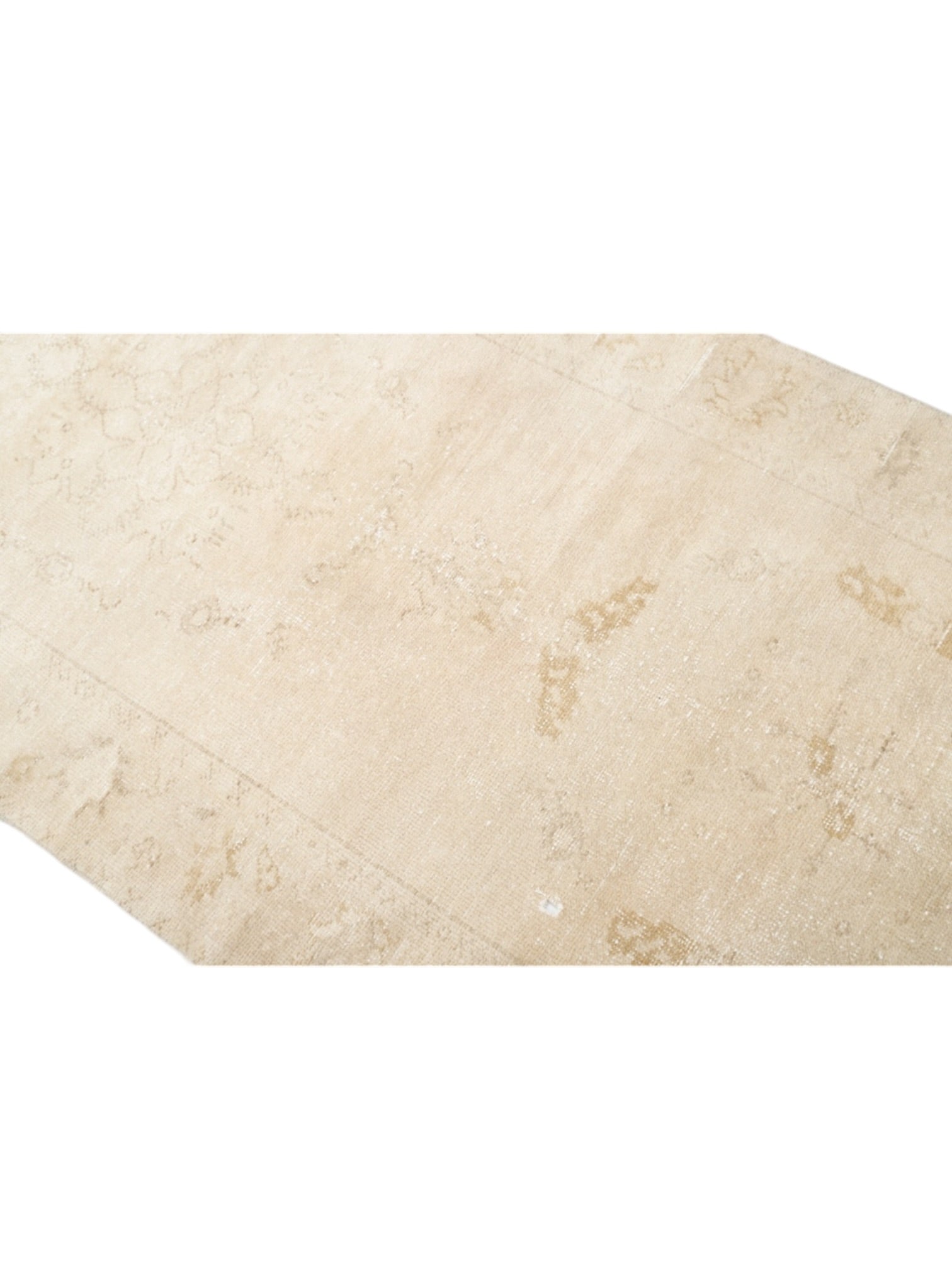 Rare Vintage Turkish Rug - Champagne Bloom Oushak Runner (384 cm x 99 cm)