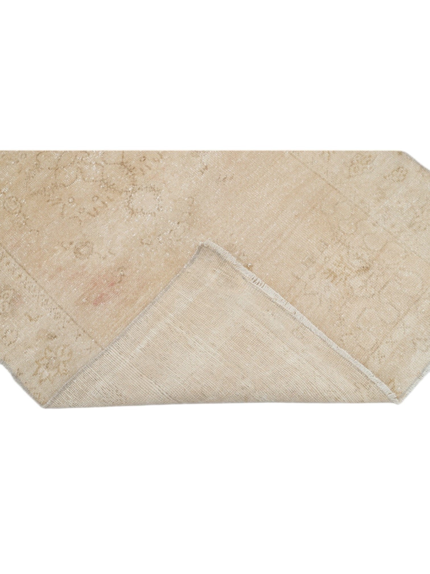 Rare Vintage Turkish Rug - Champagne Bloom Oushak Runner (384 cm x 99 cm)