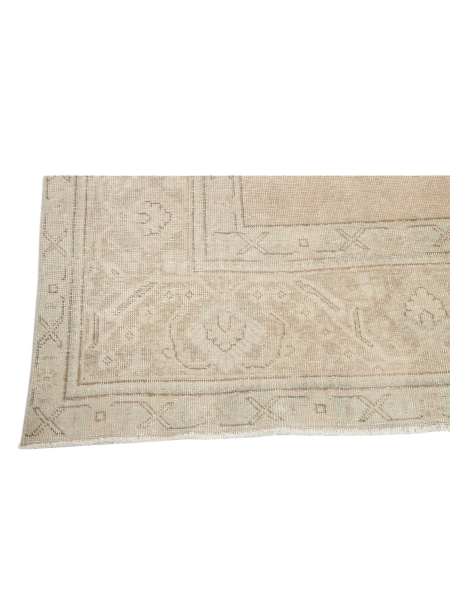 Oversized Neutral Vintage Turkish Rug - Twilight Bloom Oushak (387cm x 308cm)