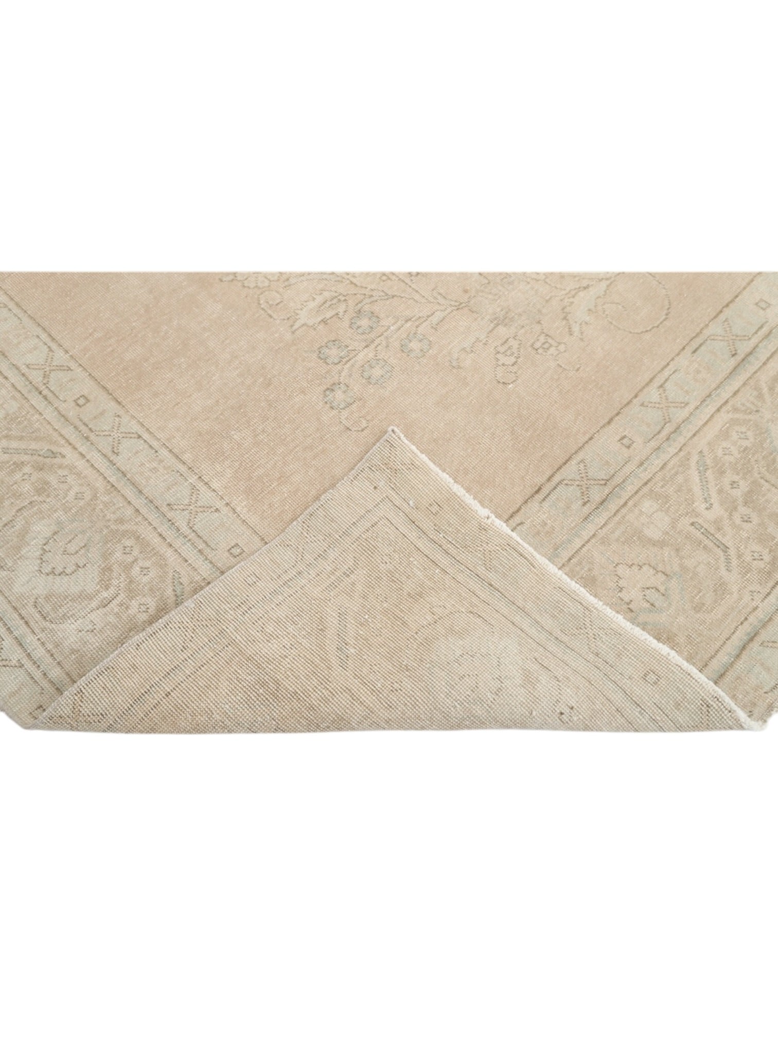 Oversized Neutral Vintage Turkish Rug - Twilight Bloom Oushak (387cm x 308cm)