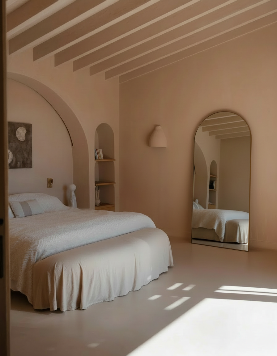 The Italia Arch - Solid Brass Floor Mirror