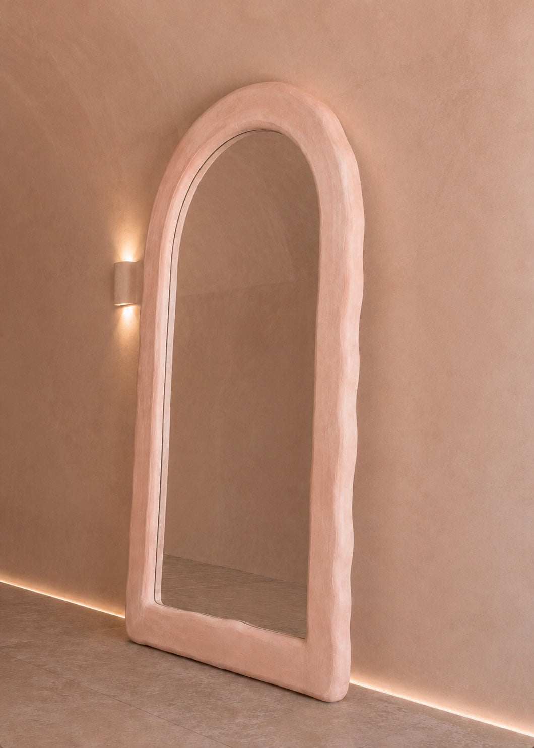 The Original Santorini Arch Mirror - Grand | Mallorca Pink Limewash