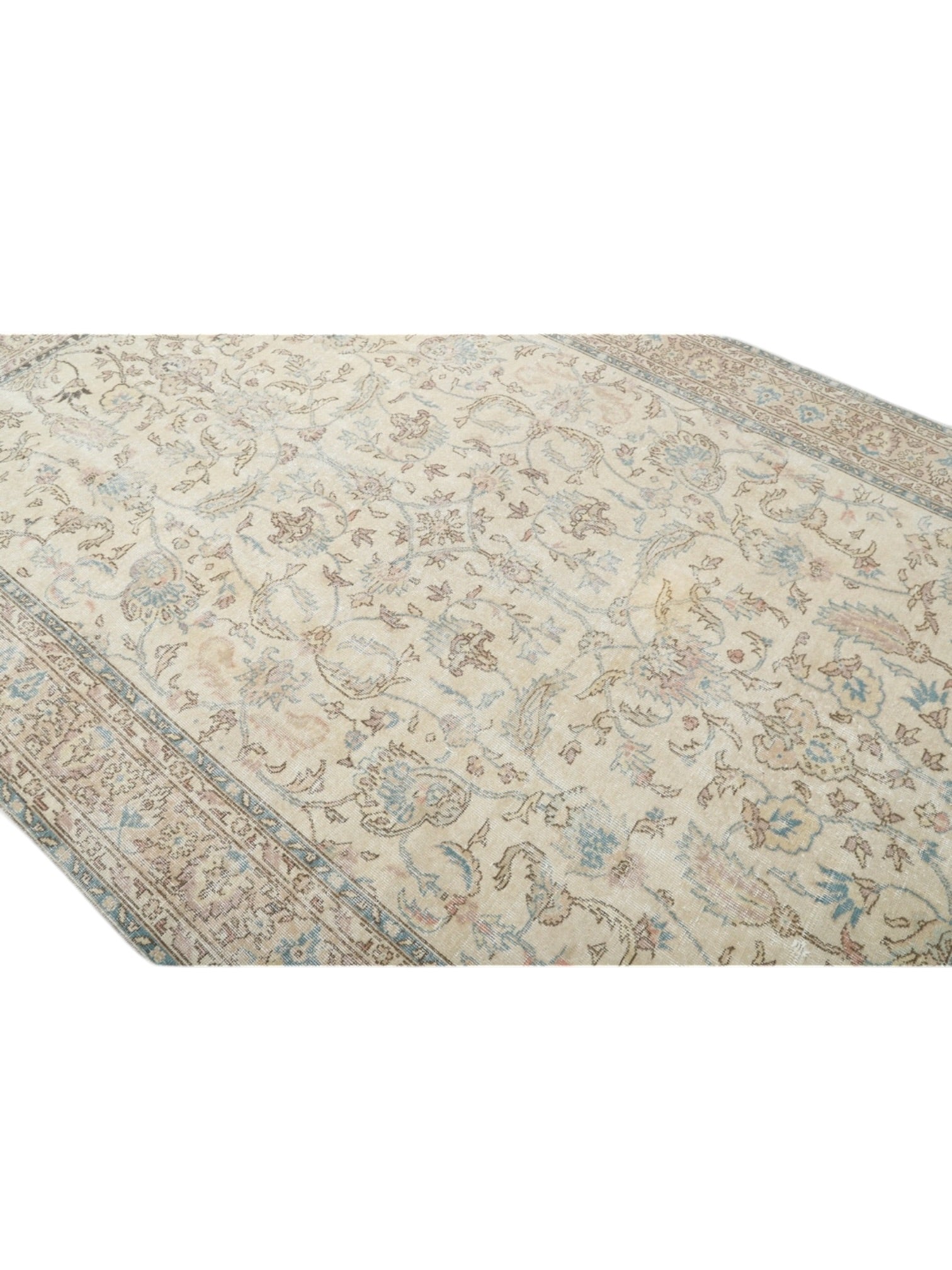 Rare Vintage Turkish Rug - Blue Bloom Oushak (320cm x 210cm)