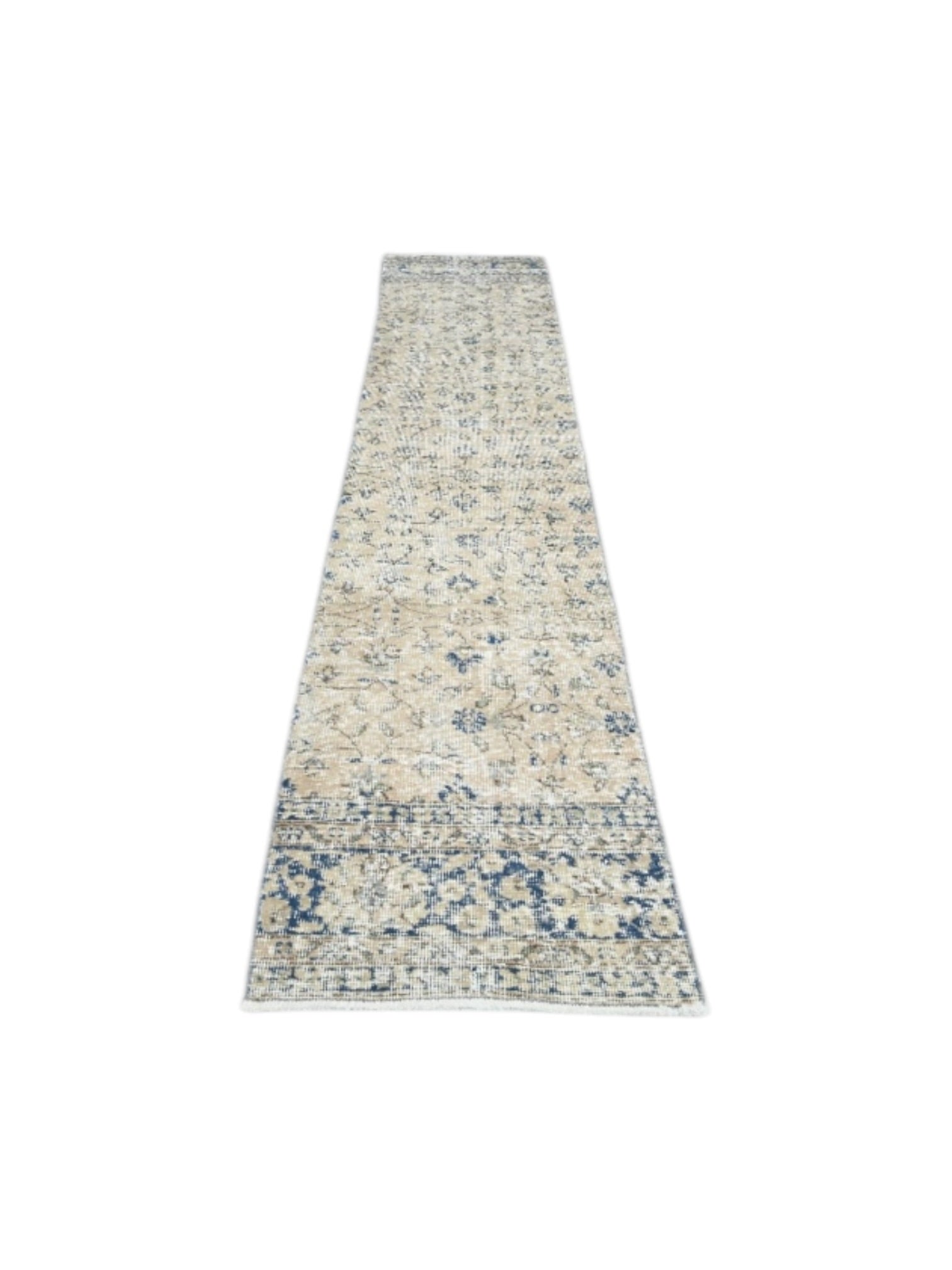 Rare Vintage Turkish Runner - Bleuet Oushak (303cm x 54cm)