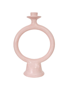 Tadelakt Round Candle Holder | Light Pink