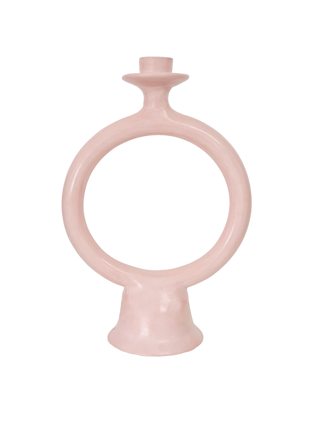 Tadelakt Round Candle Holder | Light Pink