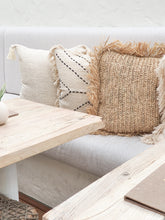 Load image into Gallery viewer, Villa Luxe Raffia Square Cushion Natural image sample
