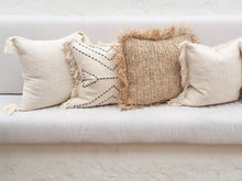 Load image into Gallery viewer, Villa Luxe Fringe Cushion Linen samples
