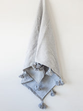 Load image into Gallery viewer, Moroccan Pom Blanket - Large - Dusty Grey
