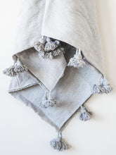 Load image into Gallery viewer, Moroccan Pom Blanket - Large - Dusty Grey
