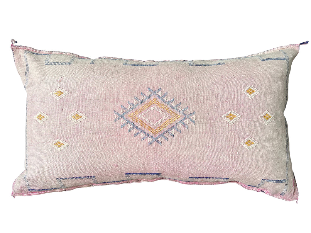 Moroccan Cactus Silk Lumbar 50x95cm  | Light Pink